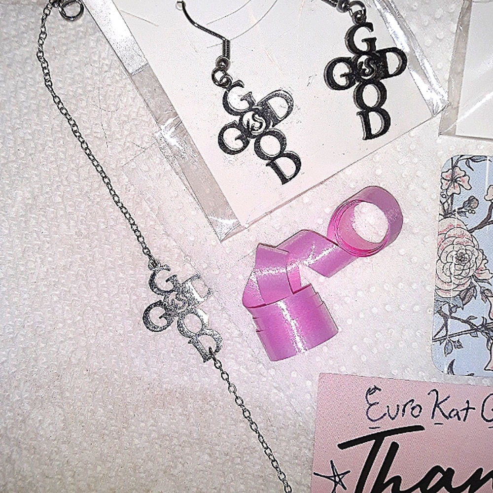 Cross Bracelet Silver‎ Charm (1 ) *FAITH long Charm on Adjustable chain NEW - Picture 4 of 11